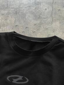 NORVETH Men's Contrast Color Round Neck Casual Short Sleeve T-Shirt - Dark Grey - View 4