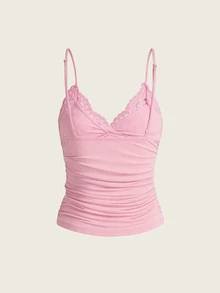 SHEIN ICON 休闲简约粉色背心，适合夏季穿着 - 粉色 - 查看 2