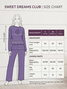 SHEIN Sweet Dreams Club Graphic Rib Knit Lounge Set - Lilac Purple - View 7