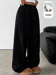 SHEIN Girlism Teen Girls Sweatpants - Black - View 4