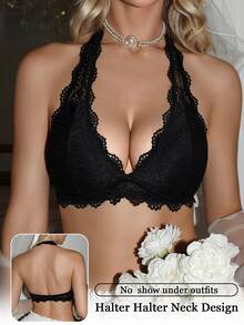 SHEIN Sexy Lace Halter Neck Women's Bra - Multicolor - View 5