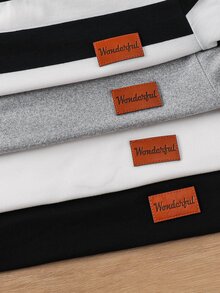 Kids 4pcs Tween Boy Casual Solid Color & Striped Long Sleeve T-Shirts Chic For Autumn/Winter Fall - Multicolor - View 5