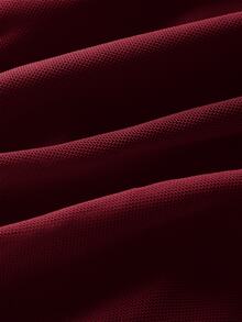 SHEIN ICON Women's Summer Solid Color Pleated Asymmetric Hem Halter Neck Tie Back Cami Tank Top - Burgundy - View 5