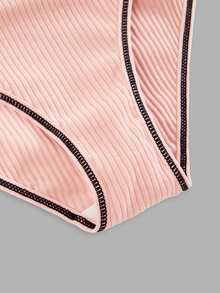 Girlism Teen Girl Teen Girls 7pcs Knitted Ribbed Fabric Multicolor Cute Bow Comfortable Loose Sports Triangle Pa - Multicolor - View 4