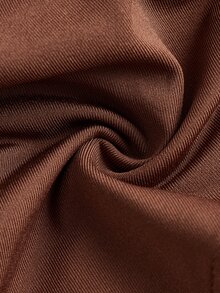 SHEIN ICON 时尚低腰双腰带百褶开叉裙 - 咖啡棕 - 查看 4