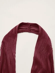 SHEIN ICON Top halter crop unicolor de espalda abierta - Granate - Ver 4