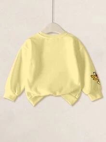 TOM & JERRY X SHEIN Young Boy Cartoon Print Crew Neck Long Sleeve Casual Sweatshirt - White - View 2