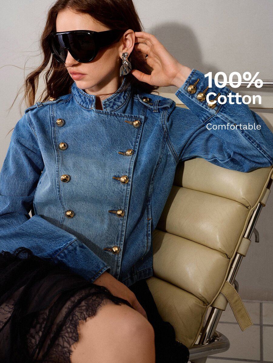 MOTF PREMIUM Women Denim Jackets & Coats - Biru - View 1