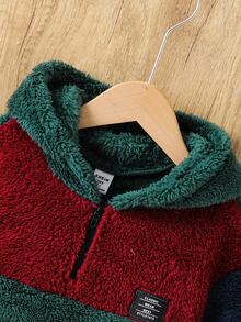 Bubblio Young Boy Casual Loose Plush Patchwork Sweatshirts,In Fall/Winter - Multicolor - View 3