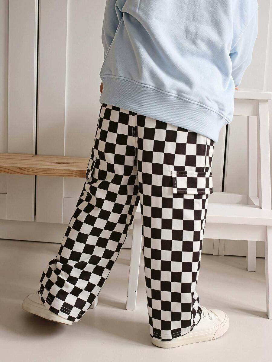 Bubblio Kids Young Boys Casual Loose Comfortable Versatile Black & White Suitable For Street Style, Daily Wear, Vacation, Spring Summer Autumn Winter - Black and White - View 1