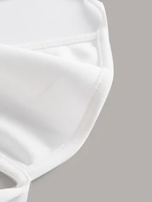 SHEIN ICON 素色交叉後背繫帶掛脖上衣 - 白色 - 查看 5