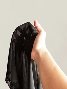 SHEIN ICON 2-teiliges Set für Damen im Y2K-Stil, schwarz, sexy, für Festivals, Partys, Strandclub, Chiffon-Camisole-Top mit Bindeträgern - Schwarz - Übersicht 14