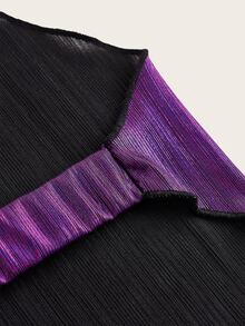 SHEIN ICON Concert Outfits Metallic Bandana Hem Halter Top - Purple - View 4