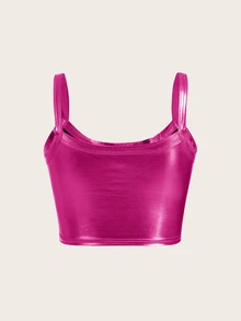 SHEIN ICON Women Tank Tops & Camis Plain Casual - Hot Pink - View 2