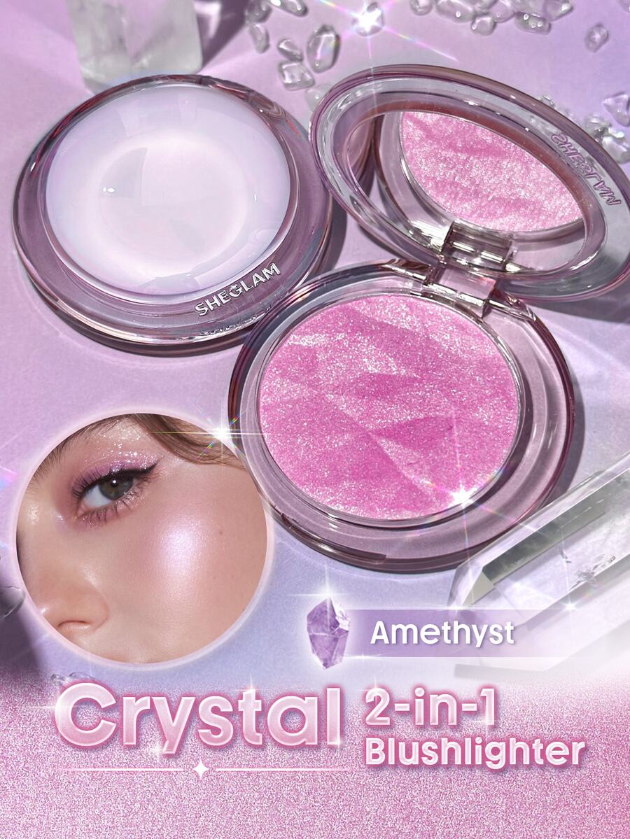 SHEGLAM Crystal Intentions High Vibration 腮紅提亮修容-Amethyst 腮紅 + 提亮 二合一 品牌美妝化妝品 適合女士與女孩 - 紫水晶 - 查看 1