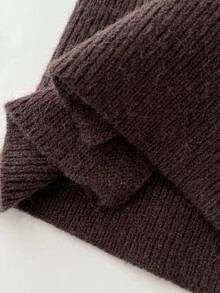 Elamini Women's Casual Fitted Front Zipper Sweater, Autumn/Winter - Brown - View 6