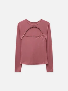 Nöista Dusty Rose Fitted Top With Studded Cut-Out Detail For Party Club Going Out And Evening Occasions Autumn Sexy - Rusty Rose - View 9