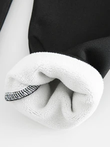 SHEIN 女童秋冬加厚內裡保暖緊身褲，開學休閒保暖緊身褲 - 黑色 - 查看 9