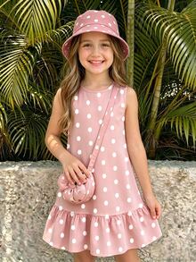 Emery Rose Kids Emery Rose Kids 女童小女孩度假休閒時尚黃色與白色格紋雛菊圖案洋裝 - 彩色 - 查看 6