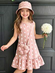 Emery Rose Kids Emery Rose Kids 女童小女孩度假休閒時尚黃色與白色格紋雛菊圖案洋裝 - 彩色 - 查看 5