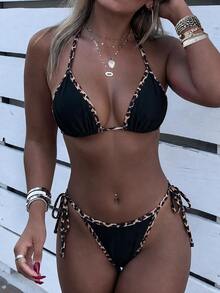 Swim Vcay 2026 Spring/Summer New Sexy Leopard Print Bikini Set, Alluring Two Pieces Swimwear - Multicolor - View 1