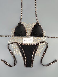 Swim Vcay 2026 Spring/Summer New Sexy Leopard Print Bikini Set, Alluring Two Pieces Swimwear - Multicolor - View 5