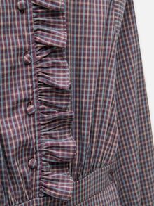 Nöista Blue Plaid Jumpsuit Fitted Elegant Unique Comfortable Fall/Winter Both Casual Work Attire. - Purple - View 11