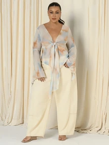 Lele Munniz Plus Size Women's Casual Street Style Patchwork Straight Leg Jeans, White Denim, Spring/Summer Vacation - White - View 3