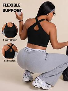 Rhythm Era Plus Size Women Solid Color Fitted Casual Sports T-Shirt Gym Sports Black Summer - Black - View 1