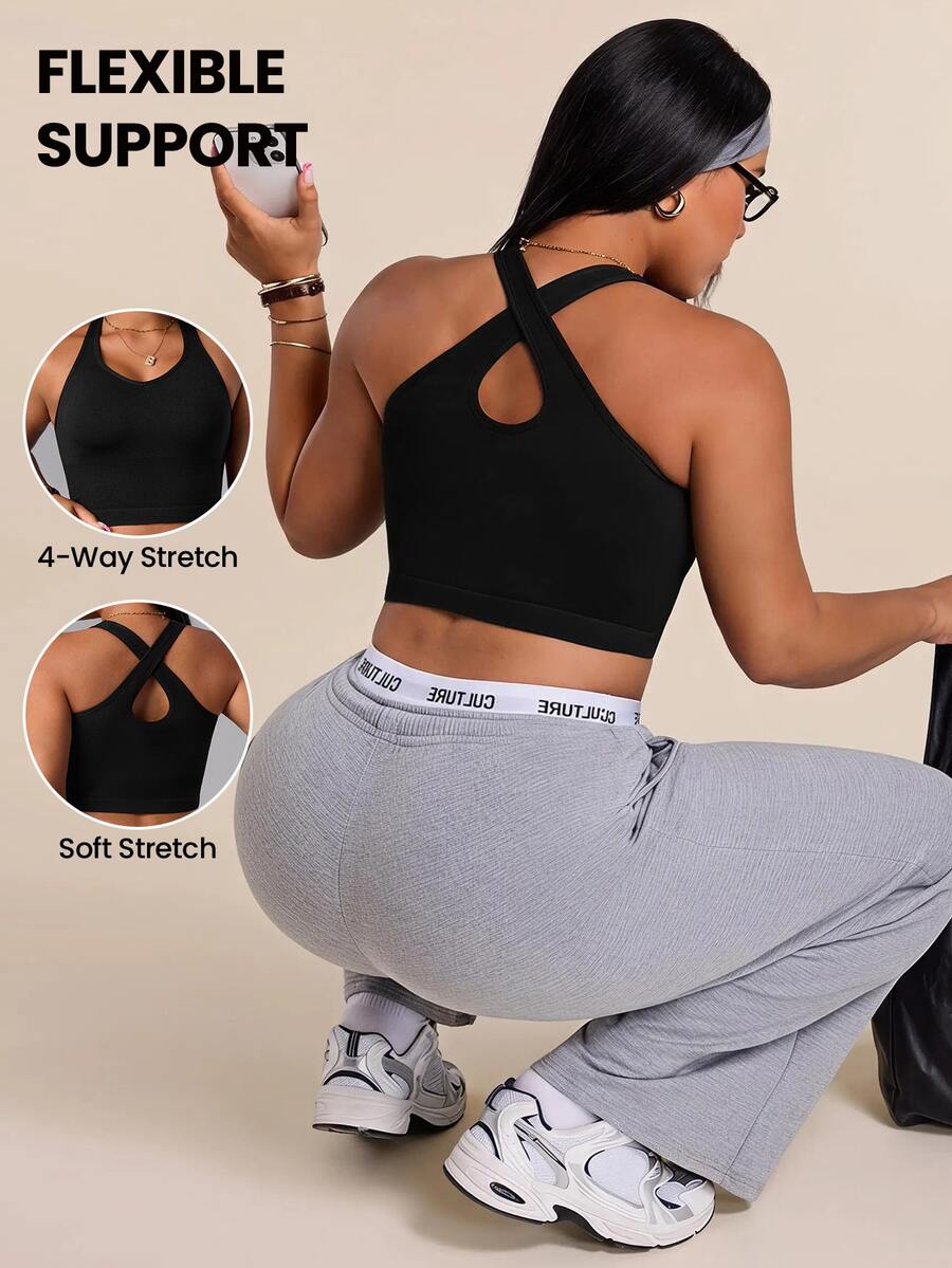 Rhythm Era Plus Size Women Solid Color Fitted Casual Sports T-Shirt Gym Sports Black Summer - Black - View 1