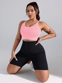 Rhythm Era Leopard Print Seamless Comfortable Sports Bra Gym Sports Pink Summer - Pink - View 4