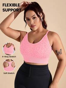 Rhythm Era Leopard Print Seamless Comfortable Sports Bra Gym Sports Pink Summer - Pink - View 1