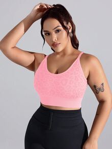 Rhythm Era Leopard Print Seamless Comfortable Sports Bra Gym Sports Pink Summer - Pink - View 6