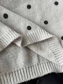 SHEIN Teen Girls Autumn/Winter Casual Polka Dot Print Sweater - Grey - View 8