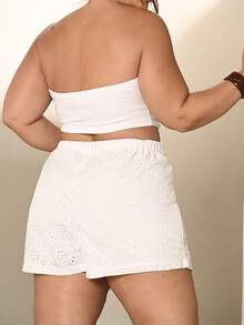 Lele Munniz Plus Size 1pc Women  Solid Color Strapless Slim Fit Top - Multicolor - View 2