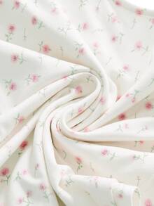 ROMWE Kawaii Tank Top Wanita Berkerudung dengan Motif Aprikot Bunga yang Lucu dan Telinga Kelinci - Aprikot - View 10
