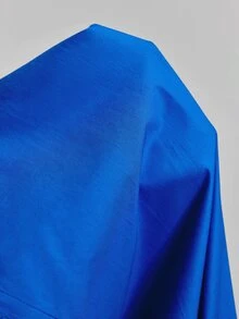 Ontre Summer Cobalt Blue Short Sleeve Shirt Dress Buckle Belt, Women's Elegant French Casual Office Brunch - Blue - View 8