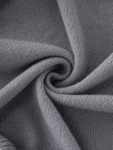 GlowEve CURVE Plus Size Casual Fairy Cute Color Block Trim Tie Bow Ruffle Hem Flare Sleeve Knit Cardigan Elegant Sweater For Autumn Winter Dates Fashion Week Gray - Grey - View 9