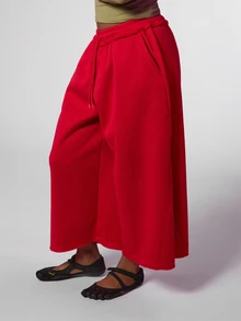 COUREZ Women Low Rise Baggy Cropped Y2K Spring Casual Going Out Sweatpants - Red - View 1