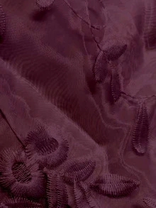 SHEIN LUNE 大尺碼女款缺口V領提花休閒日常襯衫 - 紫羅蘭色 - 查看 6