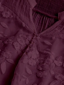 SHEIN LUNE 大尺碼女款缺口V領提花休閒日常襯衫 - 紫羅蘭色 - 查看 4