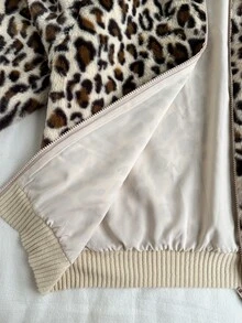 Attitoon Sweatshirt Kasual Wanita Motif Leopard, Musim Gugur/Dingin - Khaki - View 5