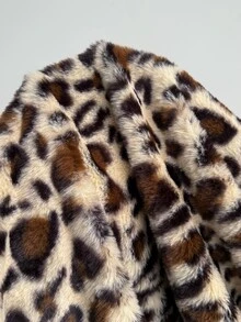 Attitoon Sweatshirt Kasual Wanita Motif Leopard, Musim Gugur/Dingin - Khaki - View 2
