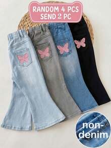 2PCS Young Girls Pants - Multicolor - View 2
