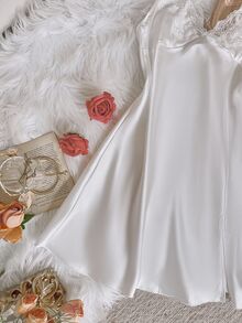 SilkySpell 3件組女款刺繡蕾絲性感睡裙套裝 白色粉色洋裝 - 彩色 - 查看 6