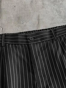Mainfolk Men's Striped Shirt And Long Pants Set - Black - View 11