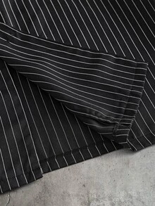 Mainfolk Men's Striped Shirt And Long Pants Set - Black - View 8