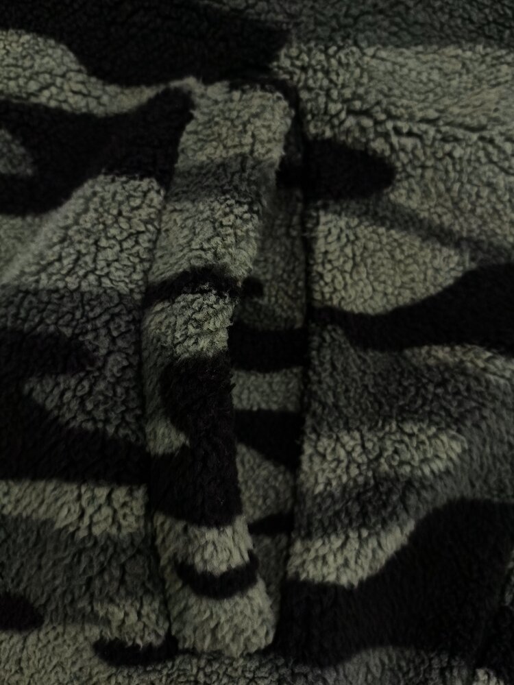 Manfinity Roughcore Men's Autumn/Winter Casual Camouflage Print Warm Jacket - Black - View 6
