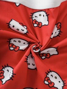 HELLO KITTY AND FRIENDS | SHEIN Women's Letter & Cartoon Print Casual Triangle Panties - Red - View 8