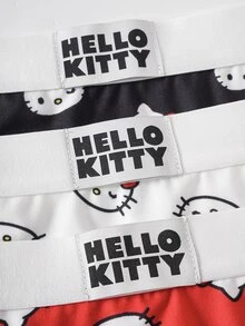 HELLO KITTY AND FRIENDS | SHEIN Women's Letter & Cartoon Print Casual Triangle Panties - Red - View 7